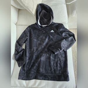 Adidas XL Tech Fleece Hood Sweatshirt Pocket Streetwear Logo Teen